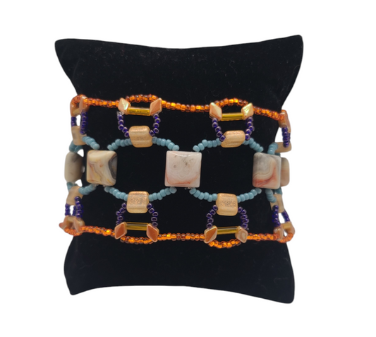 Crazy lace agate Bohemian dreamweave bracelet