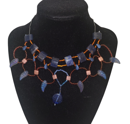 Sodalite Sunset Cleopatra Necklace