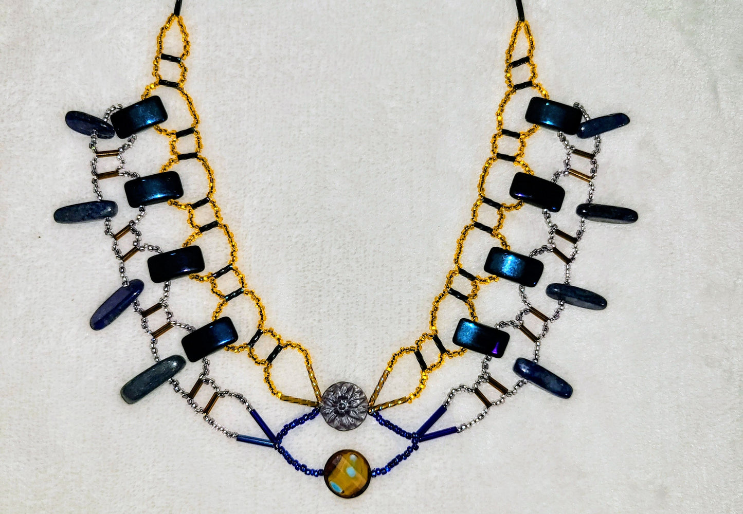 Royal Lapis Burnished Collar Necklace