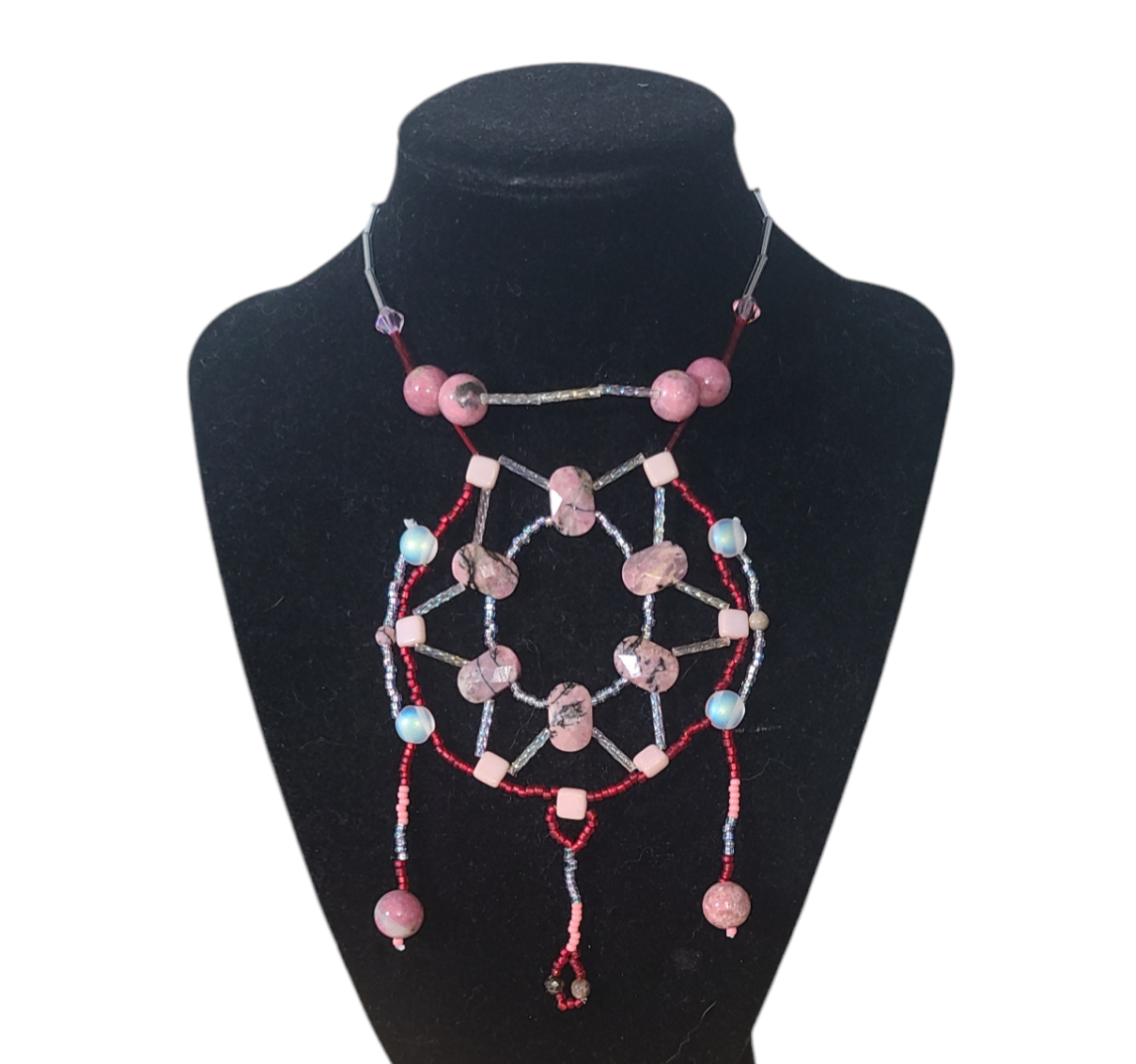 Rhodonite Celtic Chainwork Necklace