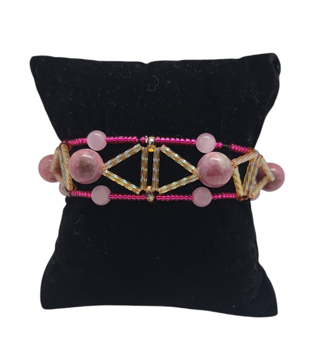 Rhodonite Pyramid Bracelet