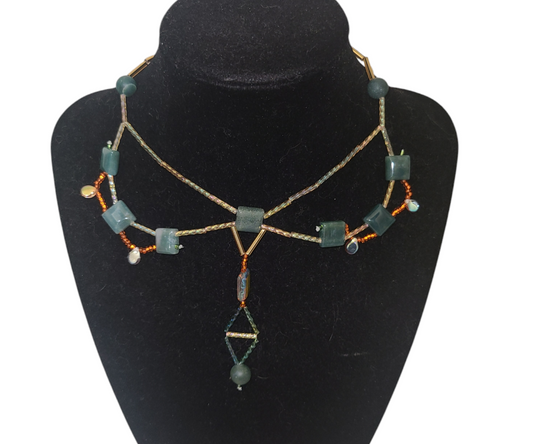 Moss Agate Phoenix Necklace