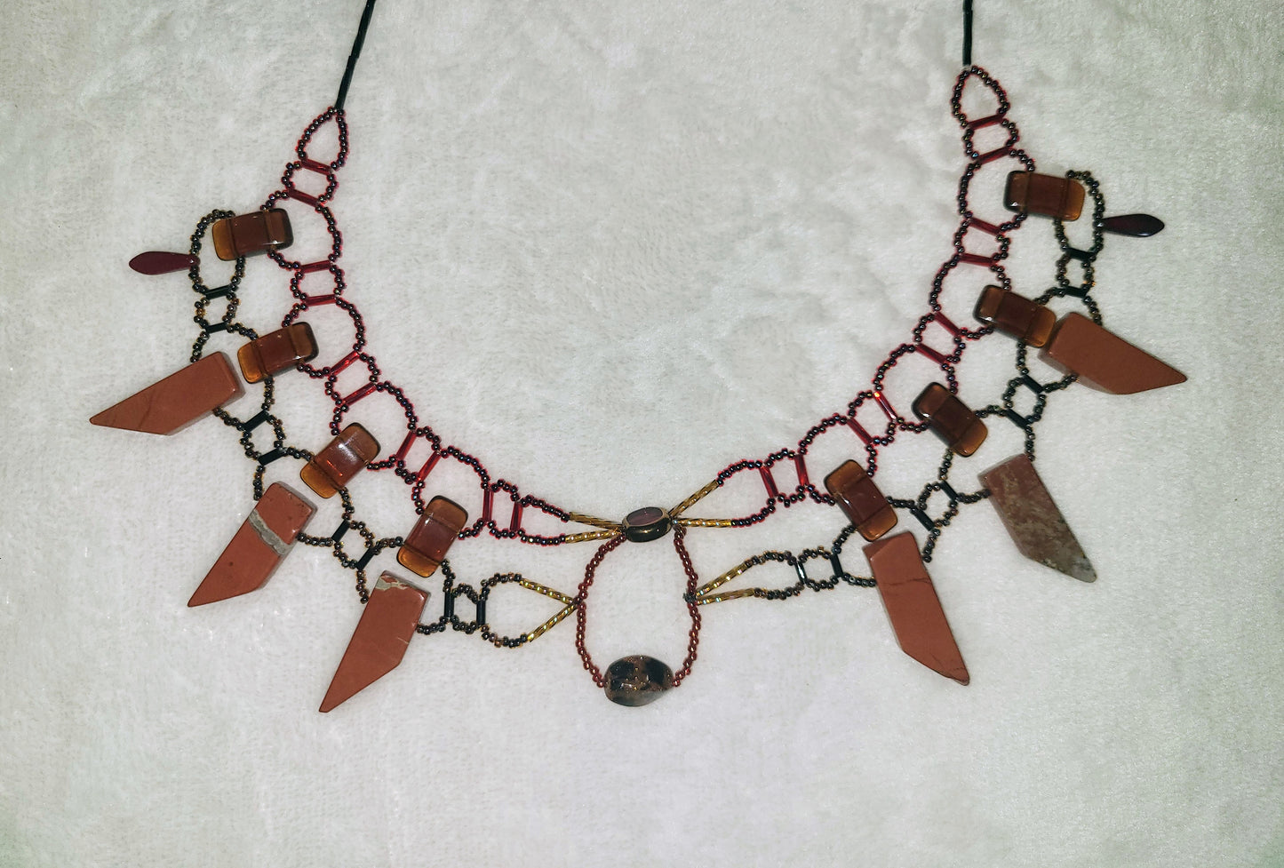 Autumn Jasper Burnished Collar Necklace